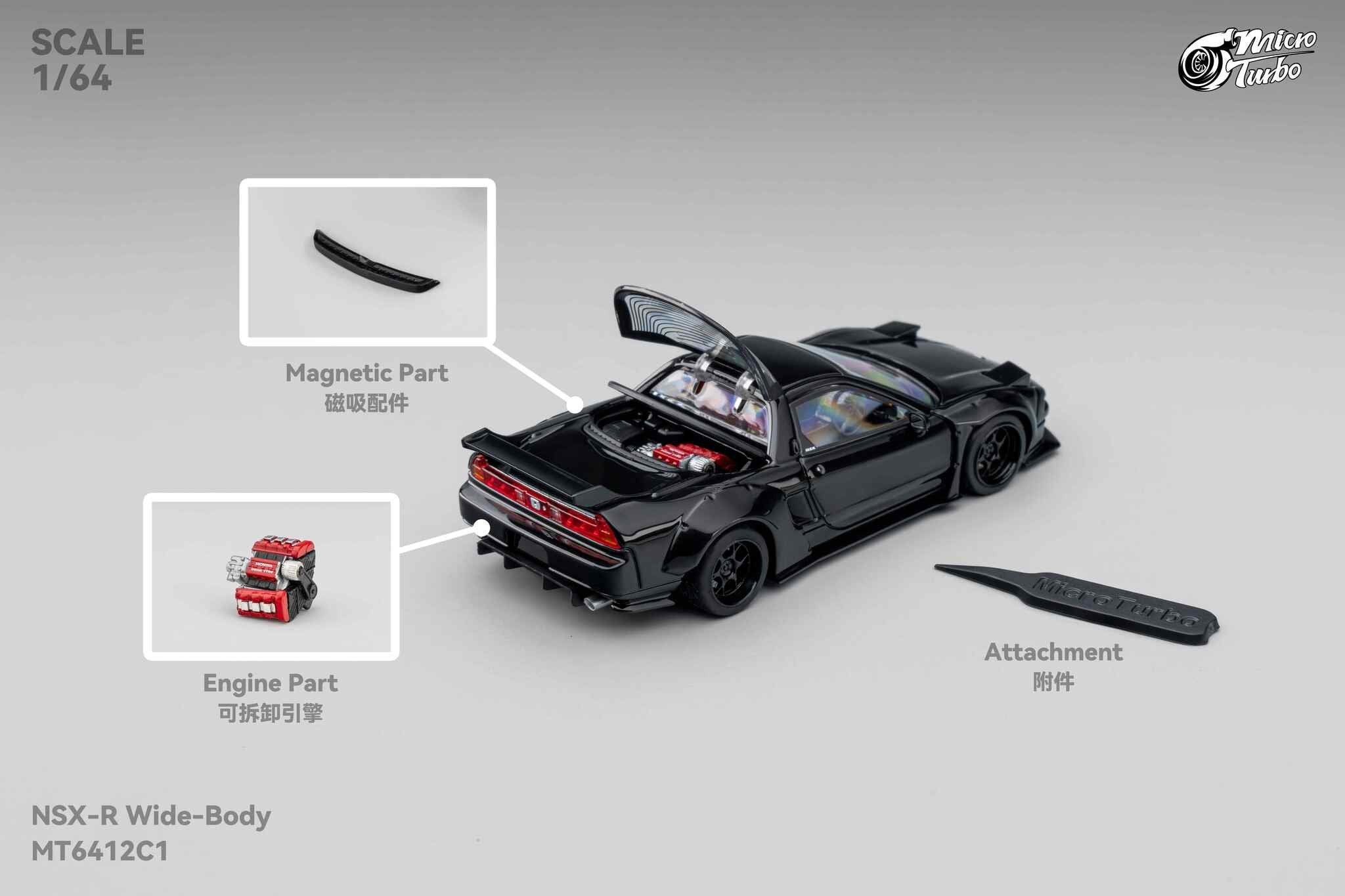 Micro Turbo Honda NSX Wide Body - Black | Garage One64